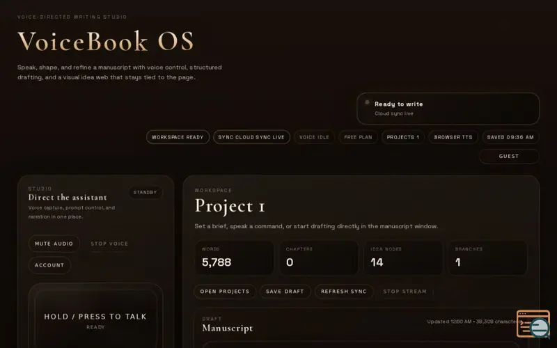 Screenshot of VoiceBook OS
