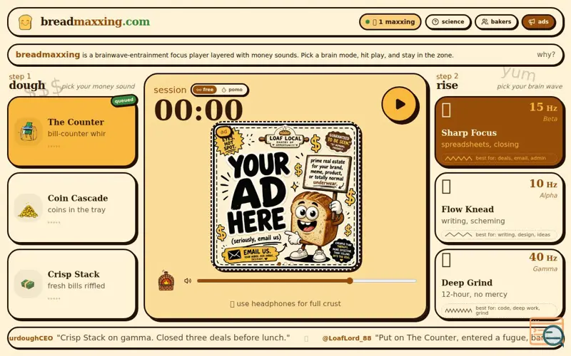 Screenshot of breadmaxxing 