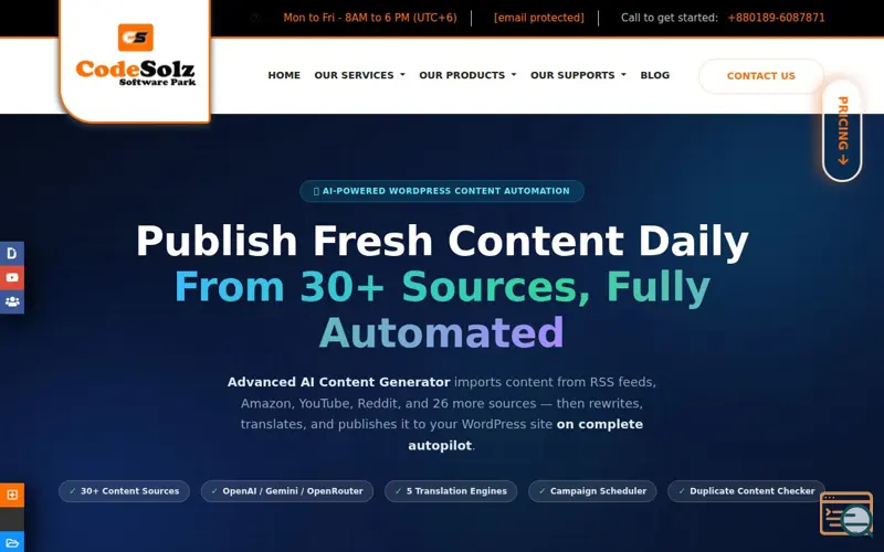 Screenshot of Advanced AI Content Generator