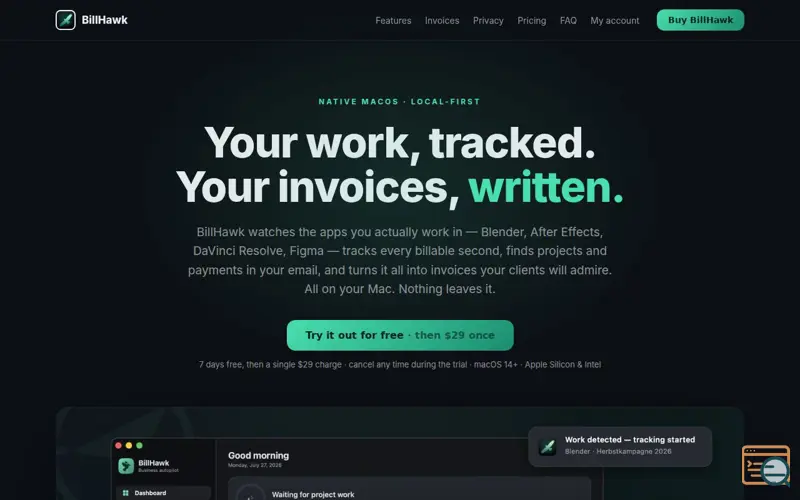 Screenshot of BillHawk