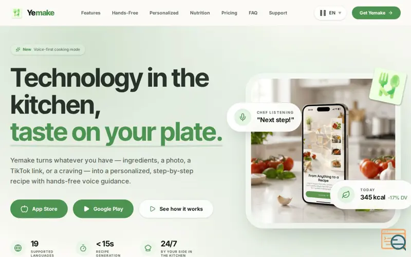 Screenshot of Yemake