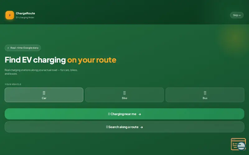 Screenshot of ChargeRoute