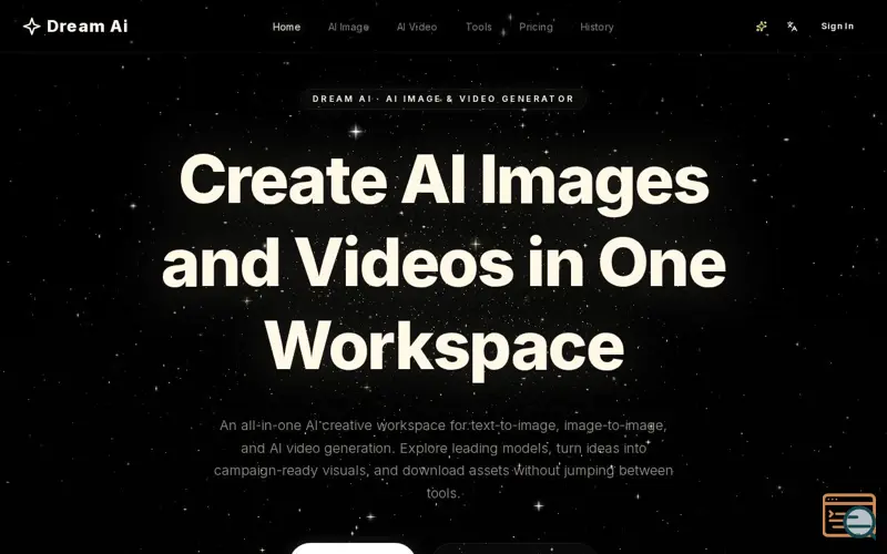 Screenshot of dream ai