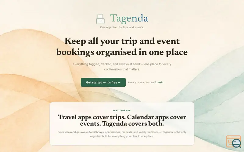 Screenshot of Tagenda