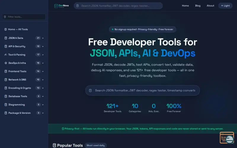 Screenshot of DevNova Tools