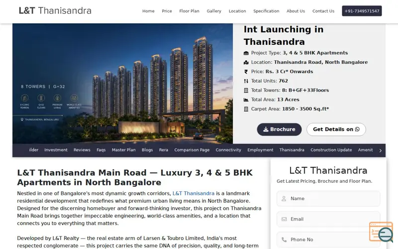 Screenshot of L&T Thanisandra