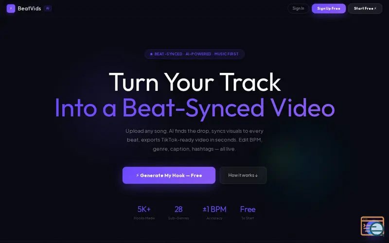 Screenshot of BeatVids