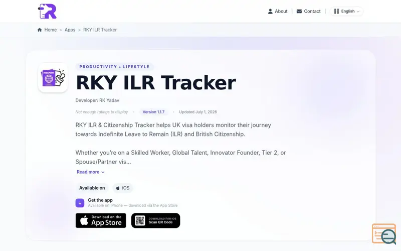 Screenshot of RKY ILR Tracker