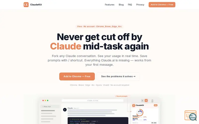 Screenshot of ClaudeKit