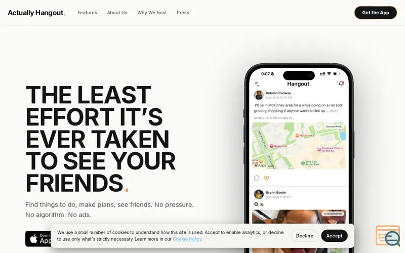 Screenshot of Actually Hangout