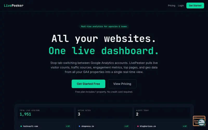 Screenshot of LivePeeker
