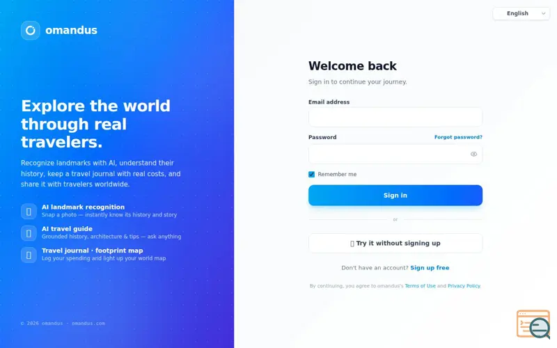 Screenshot of omandus