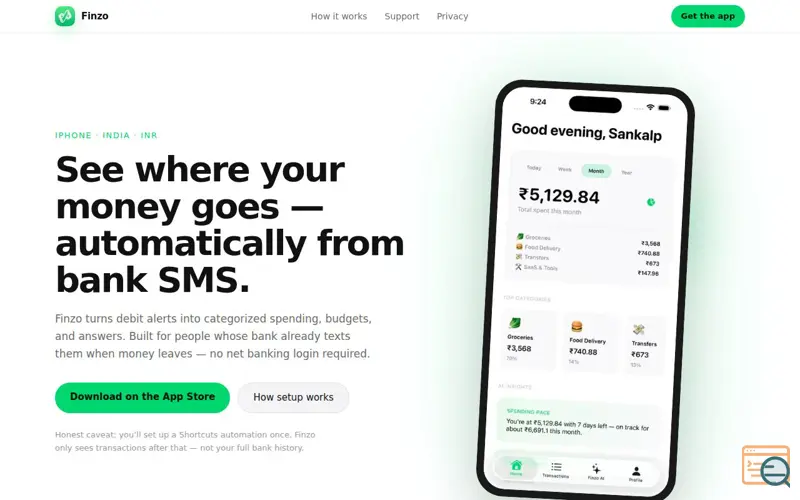 Screenshot of Finzo Money