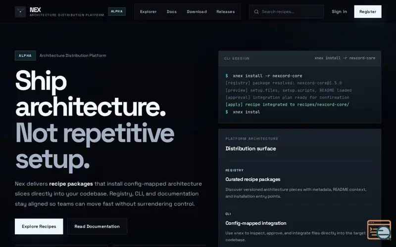 Screenshot of Nex