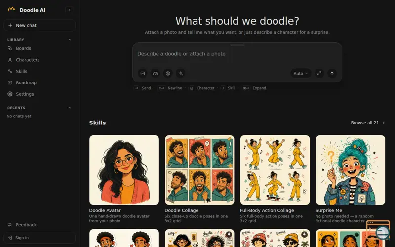 Screenshot of Doodle AI — AI Doodle Avatar Generator from Your Photo