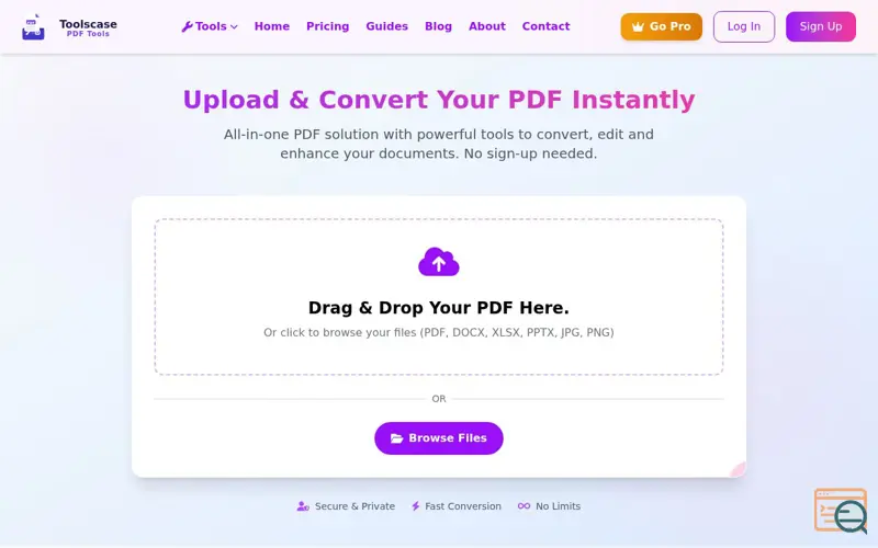 Screenshot of Toolscase PDF Tools