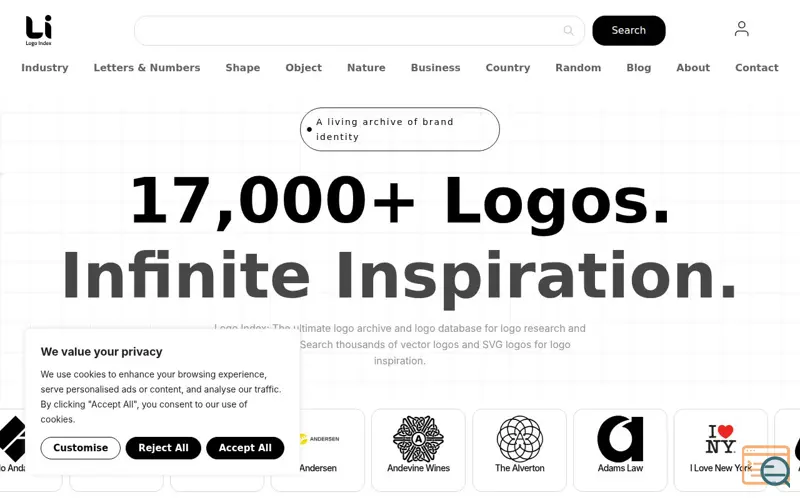 Screenshot of Logo Index