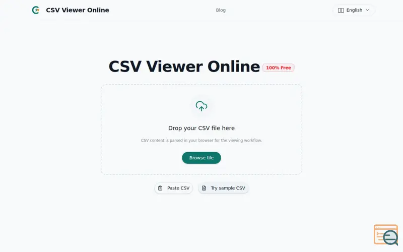 Screenshot of CSV Viewer Online
