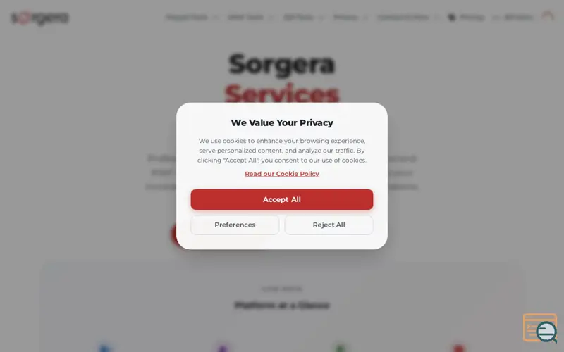 Screenshot of Sorgera Services