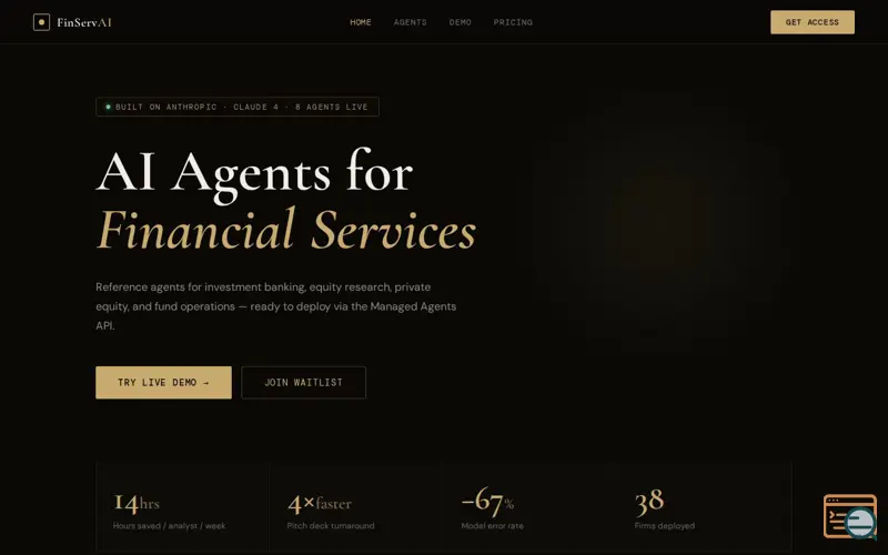 Screenshot of FinServAI