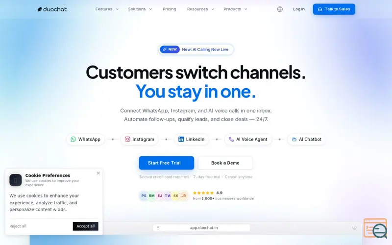 Screenshot of duochat