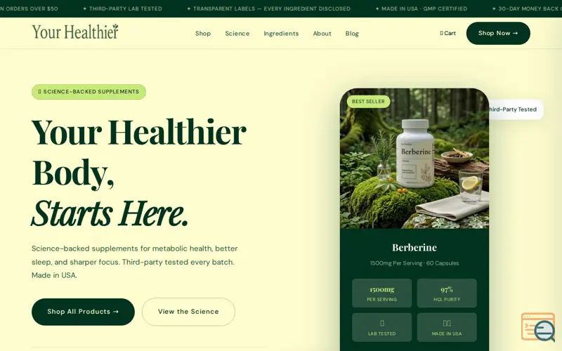 Screenshot of YourHealthier