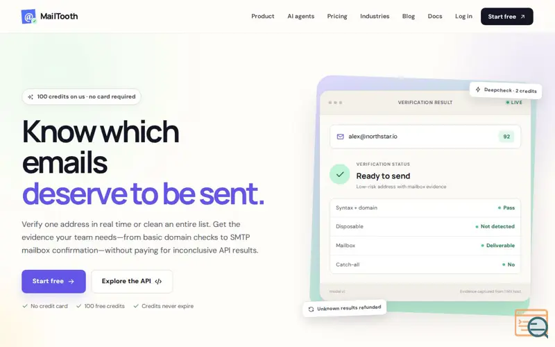 Screenshot of MailTooth