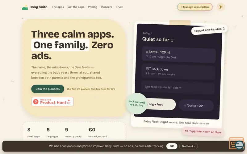 Screenshot of Baby Suite