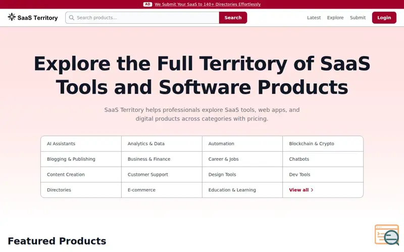 Screenshot of SaaS Territory