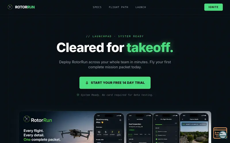 Screenshot of RotorRun
