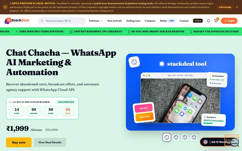 Screenshot of StackDeal