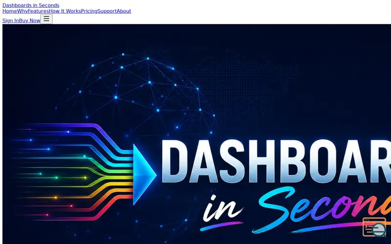 Screenshot of Dashboard in Seconds™