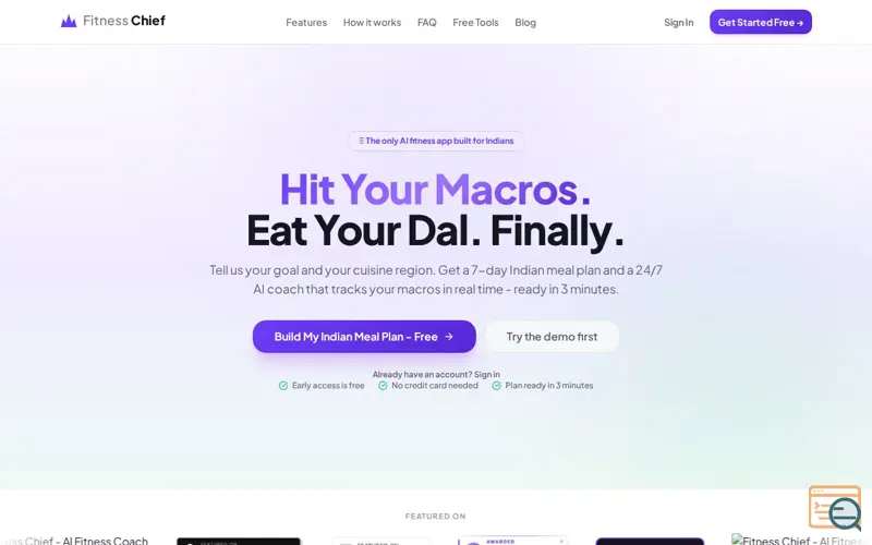 Screenshot of Fitness Chief