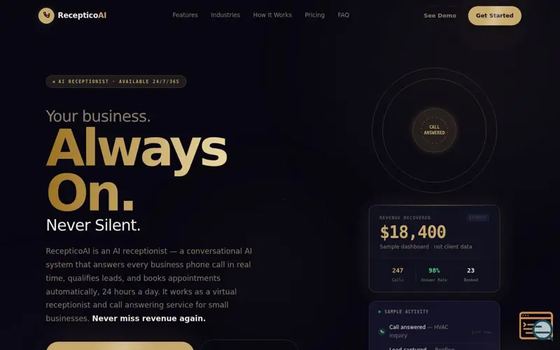 Screenshot of Receptico AI