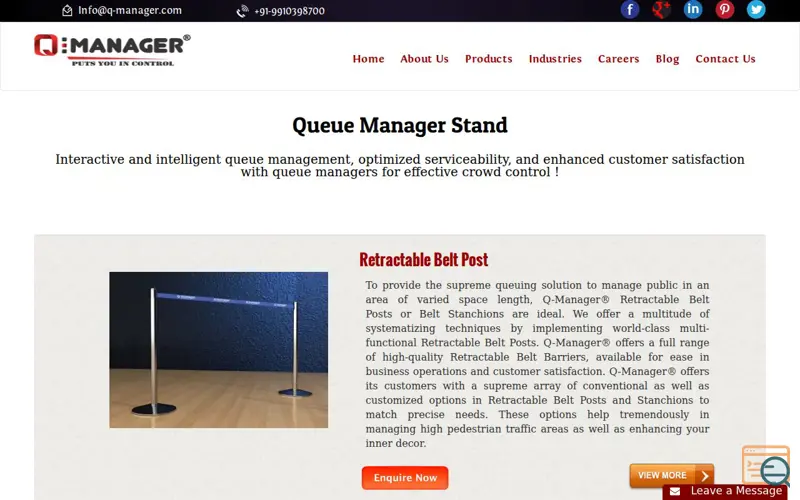 Screenshot of Queue Manager Products