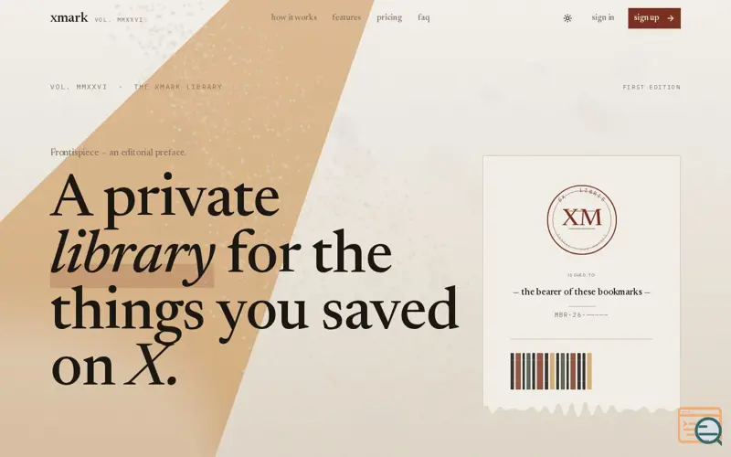 Screenshot of xmark