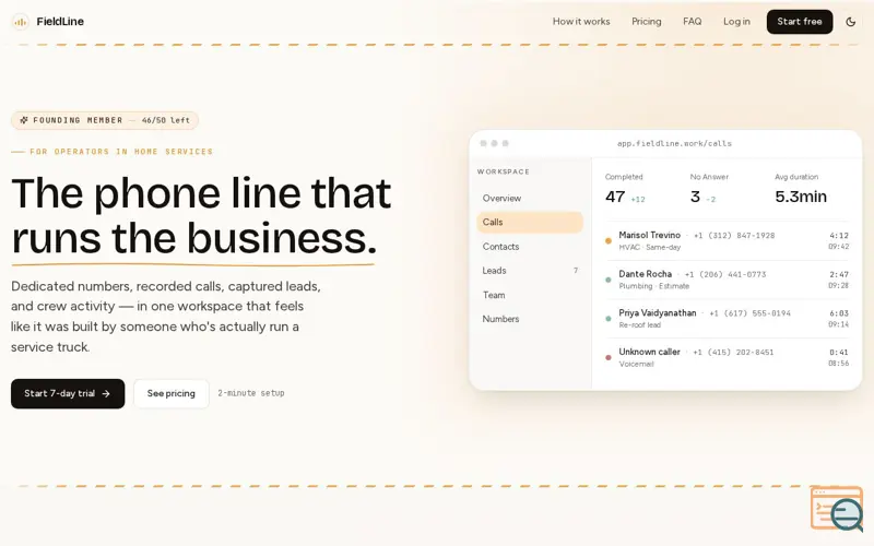 Screenshot of FieldLine, a launch using Romarg