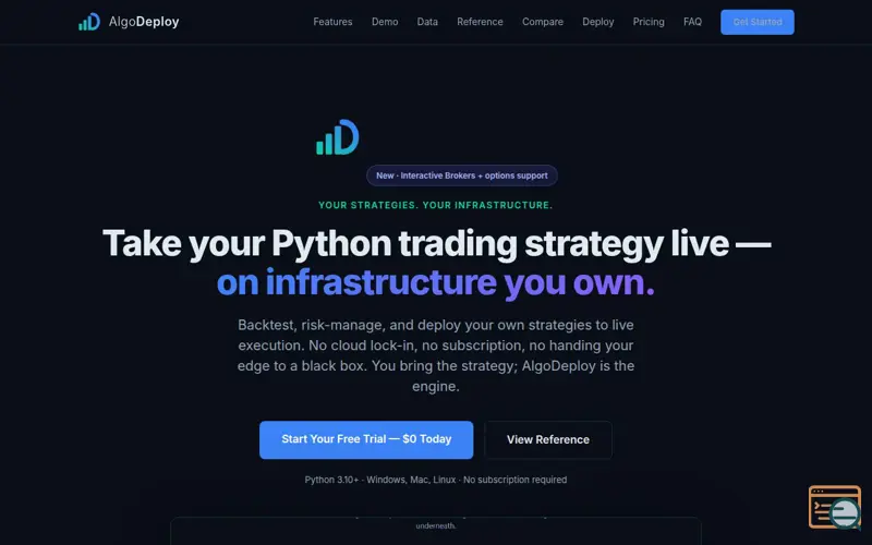 Screenshot of AlgoDeploy