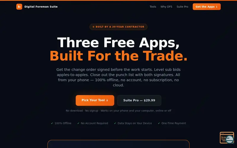 Screenshot of Digital Foreman Suite