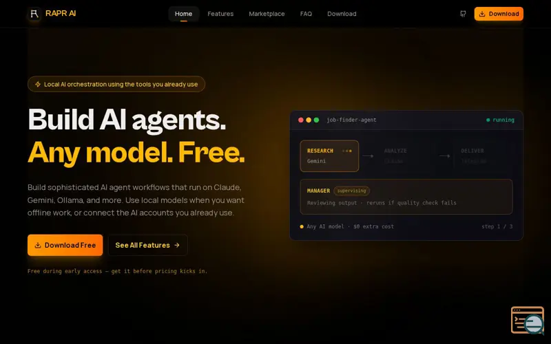 Screenshot of RAPR AI
