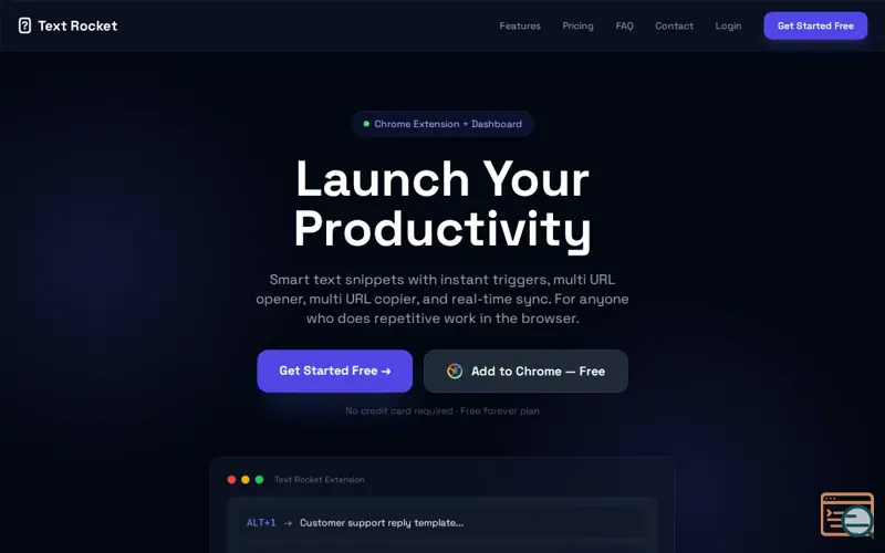 Screenshot of Text Rocket: Copy, Paste & Launch URLs
