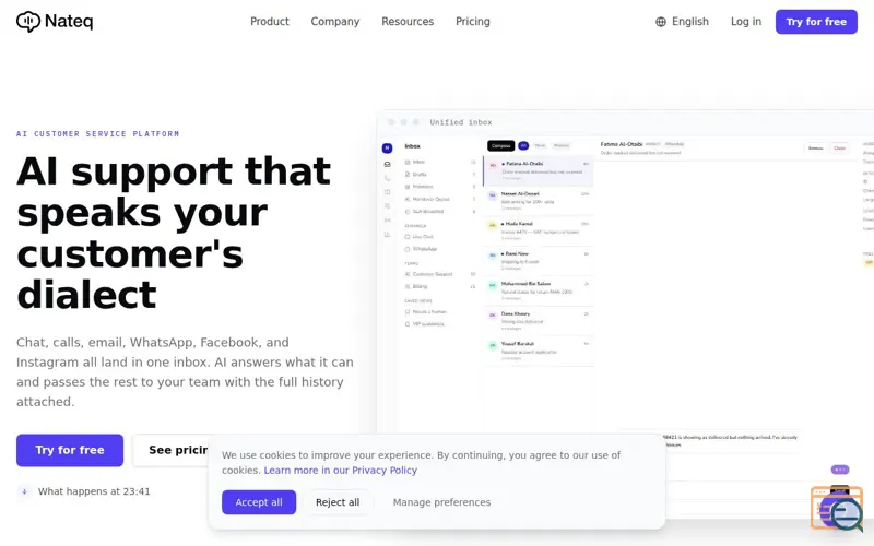 Screenshot of Nateq