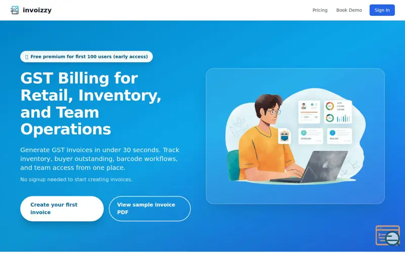 Screenshot of invoizzy