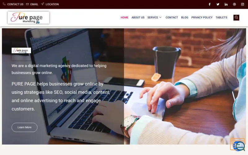Screenshot of purepagemarketing.com