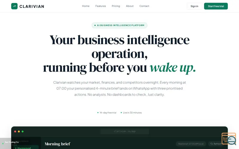 Screenshot of Clarivian