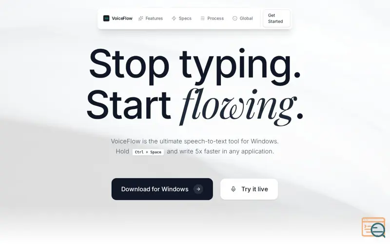 Screenshot of VoiceFlow