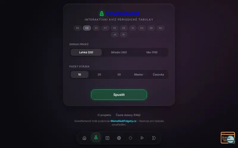 Screenshot of ChemQuest