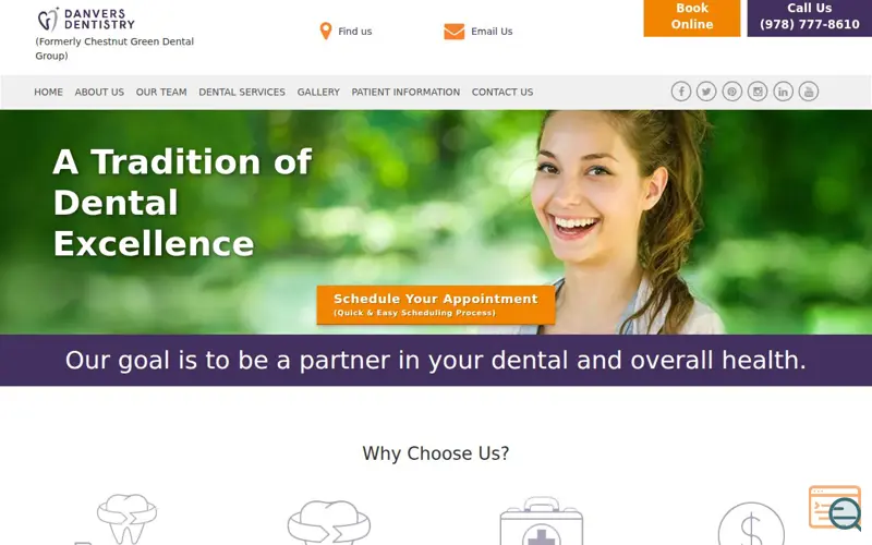 Screenshot of Danvers Dentistry