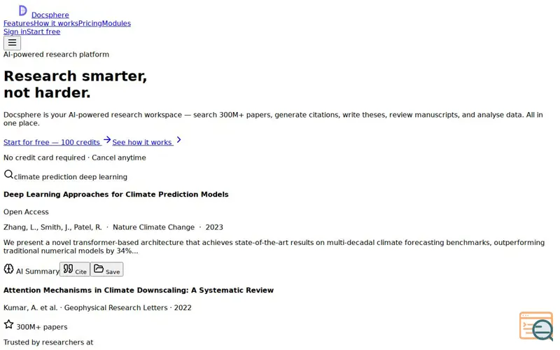 Screenshot of Docsphere Solutions, a launch using Whois.com