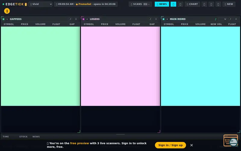 Screenshot of EdgeTick